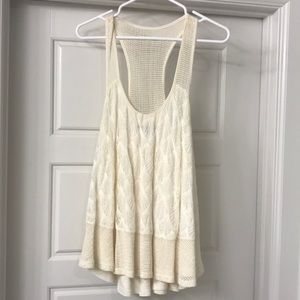 Ivory embroidered tank
